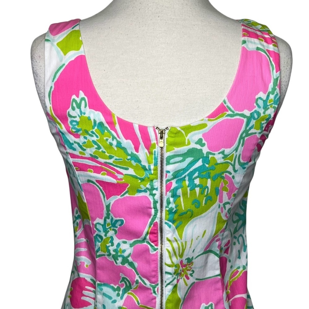 Lilly Pulitzer Cathy Shift Dress Dont Give A Cluck Cotton Resort Pink Green Sz 6 - Picture 7 of 11